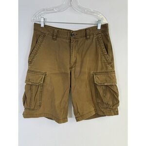 VTG Old Navy Cargo Shorts Mens 32 Tan  100% Cotton Multiple Pockets Y2K